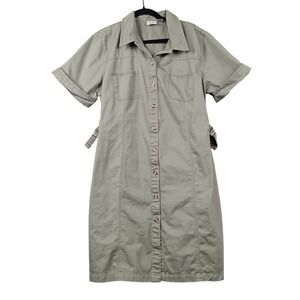 Carolina Blues Plus Size 18W Shirt Dress Olive Green Cotton Blend‎ Casual